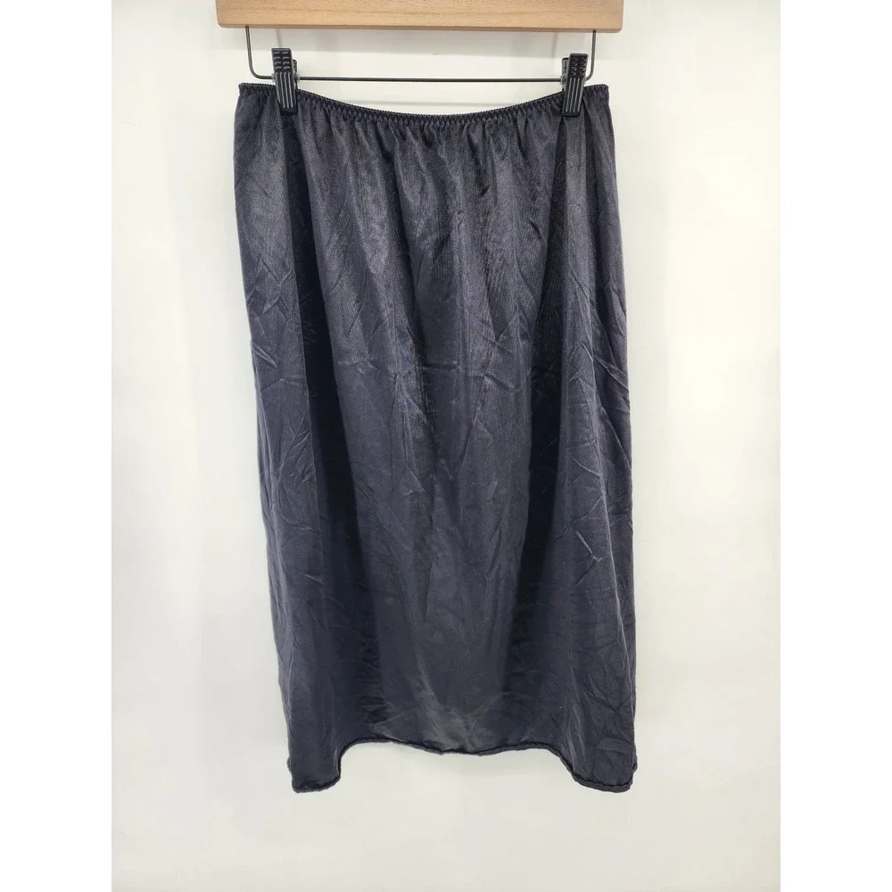 Vanity Fair Vintage Black Lace Trim Half Slip Skirt‎ Lingerie Style XL 30in
